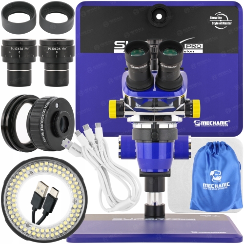 MIKROSKOP STEREOSKOPOWY TRINOKULAROWY MECHANIC SUPER X PRO-B11 6.5-55x LS5