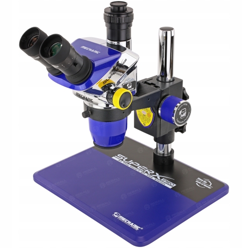 MIKROSKOP STEREOSKOPOWY TRINOKULAROWY MECHANIC SUPER X PRO-B11 6.5-55x LS5
