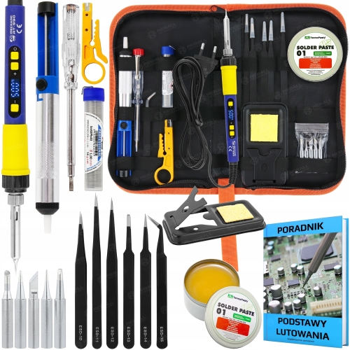 ZESTAW LUTOWNICA PRECYZYJNA RT-990 90W NOWY MODEL AKCESORIA PORADNIK ETUI