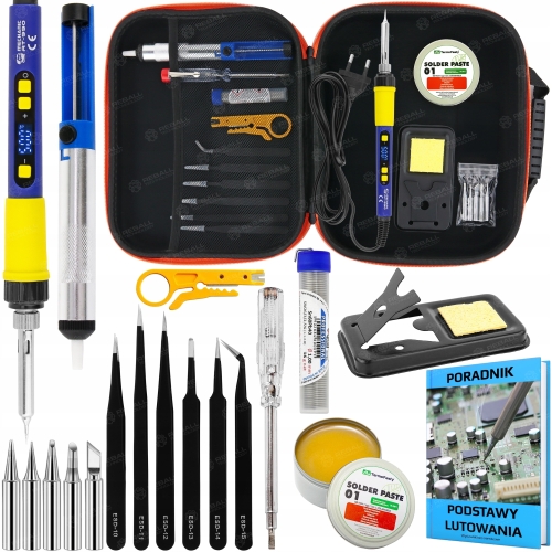 ZESTAW LUTOWNICA PRECYZYJNA RT-990 90W ORGANIZER PORADNIK 21EL. NOWY MODEL