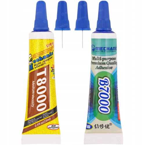 KLEJ MONTAŻOWY T8000 UNIWERSALNY TRANSPARENTNY 15ml + DRUGI B7000 PREMIUM