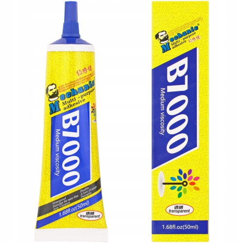 KLEJ MONTAŻOWY B7000 UNIWERSALNY TRANSPARENTNY 50ml + DRUGI B-7000 PREMIUM