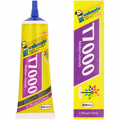 KLEJ MONTAŻOWY T7000 UNIWERSALNY KOLOR CZARNY 110ml + DRUGI B-7000 PREMIUM