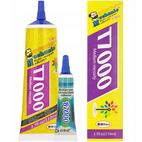 KLEJ MONTAŻOWY T7000 UNIWERSALNY KOLOR CZARNY 110ml + DRUGI B-7000 PREMIUM