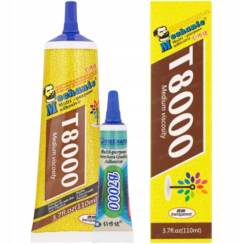KLEJ MONTAŻOWY T8000 UNIWERSALNY TRANSPARENTNY 110ml + DRUGI B7000 PREMIUM