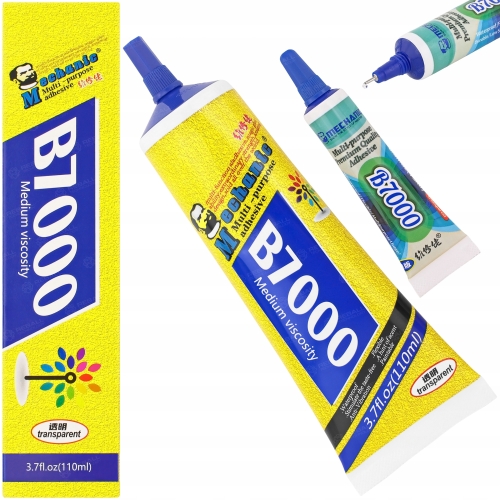 KLEJ MONTAŻOWY B7000 UNIWERSALNY TRANSPARENTNY 110ml + DRUGI B-7000 PREMIUM