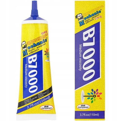 KLEJ MONTAŻOWY B7000 UNIWERSALNY TRANSPARENTNY 110ml + DRUGI B-7000 PREMIUM
