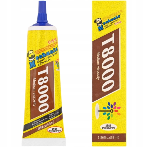 KLEJ MONTAŻOWY T8000 UNIWERSALNY TRANSPARENTNY 55ml + DRUGI B7000 PREMIUM