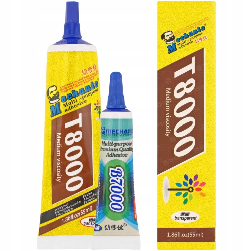 KLEJ MONTAŻOWY T8000 UNIWERSALNY TRANSPARENTNY 55ml + DRUGI B7000 PREMIUM