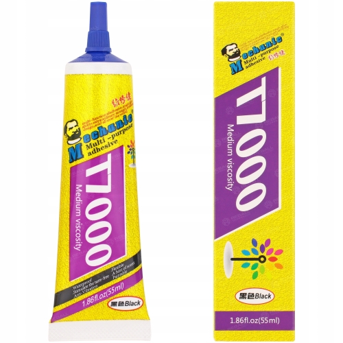 KLEJ MONTAŻOWY T7000 UNIWERSALNY KOLOR CZARNY 55ml + DRUGI B-7000 PREMIUM