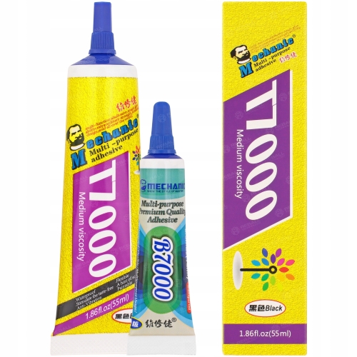 KLEJ MONTAŻOWY T7000 UNIWERSALNY KOLOR CZARNY 55ml + DRUGI B-7000 PREMIUM