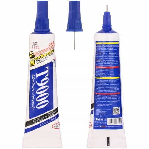 KLEJ MONTAŻOWY T9000 UNIWERSALNY KOLOR BIAŁY 15ml + DRUGI B7000 PREMIUM