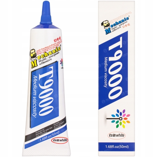 KLEJ MONTAŻOWY T9000 UNIWERSALNY KOLOR BIAŁY 50ml + DRUGI B-7000 PREMIUM