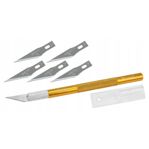 SKALPEL CUKIERNICZY MODELARSKI NÓŻ NOŻYK MOCNY + 6X OSTRZA DO SKALPELA 11A