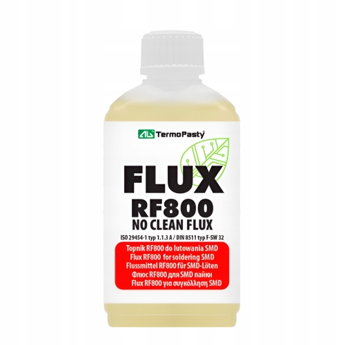 TOPNIK AG TERMOPASTY RF800 50ml NO-CLEAN PŁYNNY FLUX Z PĘDZELKIEM DO SMD