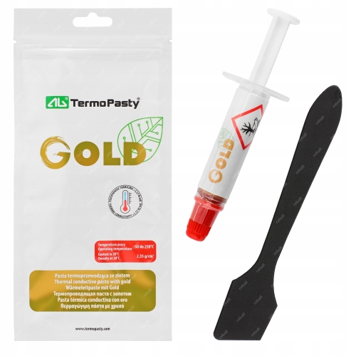 PASTA TERMOPRZEWODZĄCA 1g AG GOLD Z DODATKIEM ZŁOTA PROCESOR CPU GPU ZESTAW