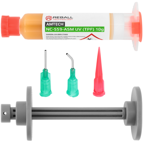 FLUX TOPNIK PASTA SMD BGA REBALL AMTECH NC-559-ASM-TPF(UV) TŁOCZEK + IGŁY
