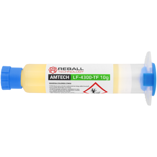 FLUX TOPNIK PASTA SMD BGA AMTECH LF-4300-TF 10g ZESTAW Z IGŁAMI I TŁOCZKIEM