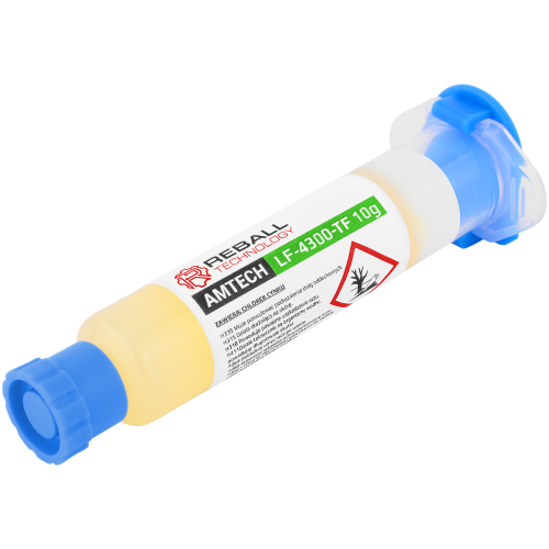FLUX TOPNIK PASTA SMD BGA AMTECH LF-4300-TF 10g ZESTAW Z IGŁAMI I TŁOCZKIEM