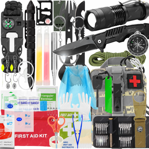 XXXL WOJSKOWY SURVIVALOWY ZESTAW PRZEŻYCIA PRZETRWANIA KIT NARZĘDZI RT0367