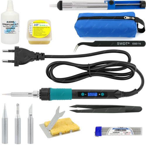 ZESTAW LUTOWNICA PRECYZYJNA 928D-V 60W + AKCESORIA