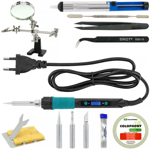 ZESTAW LUTOWNICA PRECYZYJNA 928D-V 60W + AKCESORIA