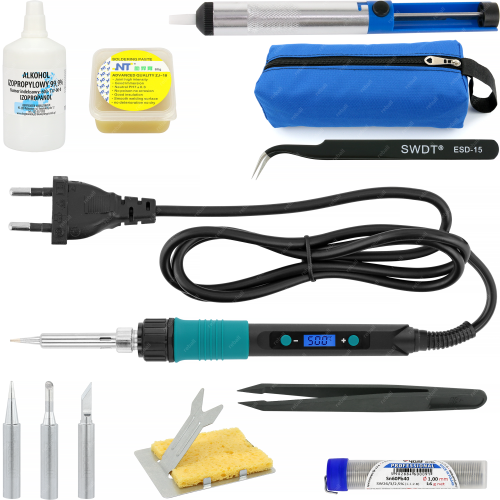 ZESTAW LUTOWNICA PRECYZYJNA 928D-V 60W + AKCESORIA