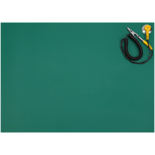 MATA ANTYSTATYCZNA ESD SERWISOWA 1200x2000x2mm ZIELONA POŁYSK + PRZEWÓD ESD