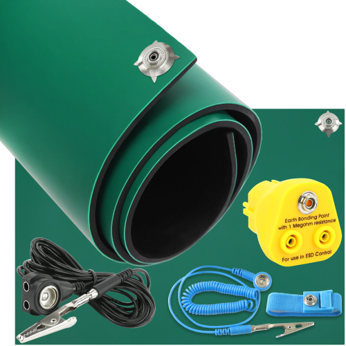 MATA ESD NATURALNA GUMA 600x1200 2mm ZIELONA M Z4