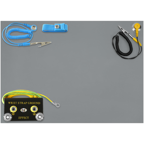 MATA ESD 600x400 2mm SZARA MATOWA + OPASKA