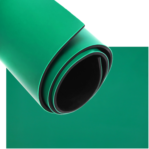 BEZZAPACHOWA MATA ESD CIĘTA Z ROLKI 120cm ZIELONA MATOWA PVC OCHRONNA 10cm