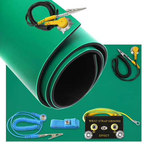 BEZZAPACHOWA MATA ESD SERWISOWA 600x800 2mm ZIELONA MAT PVC OPASKA PRZEWÓD